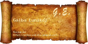 Galba Euniké névjegykártya